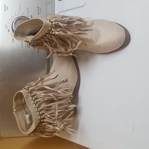 Cream Tassle Booties